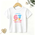 thumbnail image 1 of Girls Graphic Tees Survived 67 Days School Kids T Shirt Funny Meme 100% Cotton Short Sleeve Soft Tops 4-13Y, 1 of 5