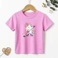 thumbnail image 1 of Girls Graphic Tees Unicorn Playing Ice Hockey Cartoon Kids T Shirt Sport Cute Tee 100% Cotton Short Sleeve Soft Tops 4-13Y, 1 of 5
