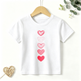 thumbnail image 1 of Girls Graphic Tees Vertical Hearts Love Kids T Shirt Valentines 100% Cotton Short Sleeve Soft Tops 4-13Y, 1 of 5