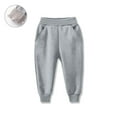 thumbnail image 1 of Girls Gray Cotton Jogger Pants - Elastic Waist, Side Pockets, Machine Washable & Skin-Friendly, Durable Casual Wear for Girls 2T-10, Ideal for Daily/Outdoor Use,Size 6 T, 1 of 9