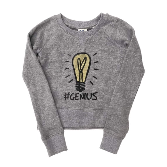 Girls Gray Genius Sweatshirt Mononpoly Electric Company Lightbulb Sweat Shirt XS
