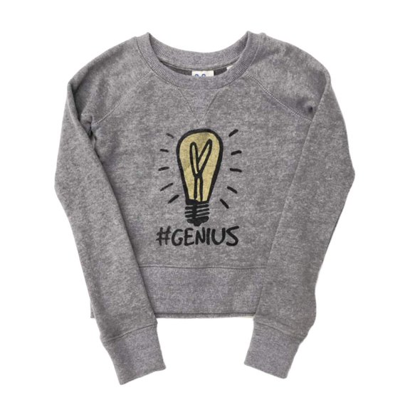 Girls Gray Genius Sweatshirt Mononpoly Electric Company Lightbulb Sweat Shirt XS