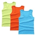 thumbnail image 1 of Girls Green Cotton Tank Tops 3-Pack Sleeveless U-Neck Soft Summer Shirts for Kids,Size 11 T, 1 of 3