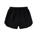 thumbnail image 1 of Girls Gym Shorts Elastic Waist Workout Shorts Summer Casual Athletic Loose Wide Leg Cotton Running Short Pants, Black, 7-8 Years, 1 of 6