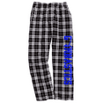 thumbnail image 1 of Girls Gymnastics Black and White Flannel Pants (Royal Blue, Youth Medium 10/12), 1 of 2