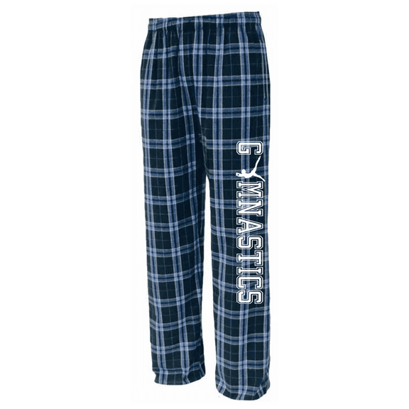 Girls Gymnastics Columbia Blue Flannel Pants (Youth Small 6/8)