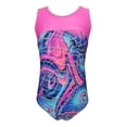 thumbnail image 1 of Girls Gymnastics Leotard - Tank with Keyhole (Abstract Swirl, Youth 10-12), 1 of 2