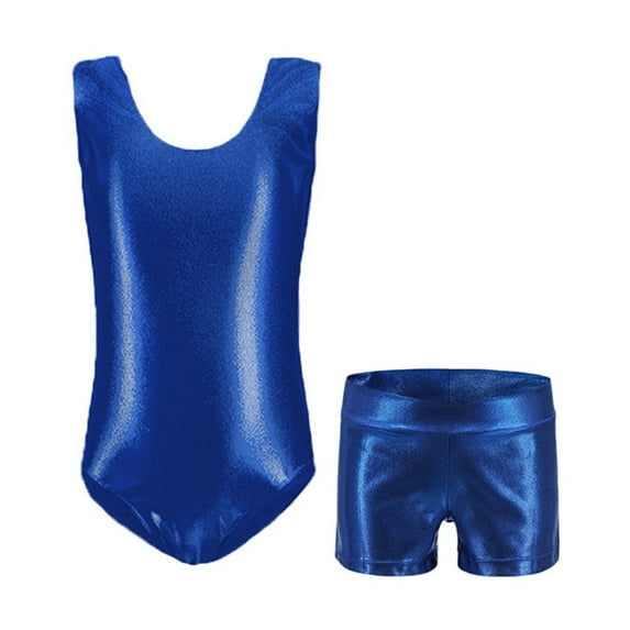 Girls' Gymnastics Leotards Outfit With Shorts Training Dance Wear Color Ballet Yoga Swimming Suit