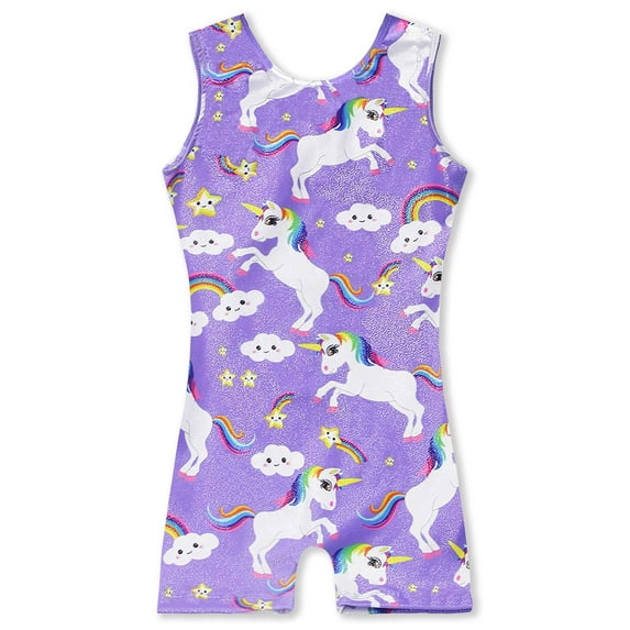 Girls Gymnastics Leotards Unicorn Purple Size 5-6 Years Old Sparkly Kids Dance Apparel