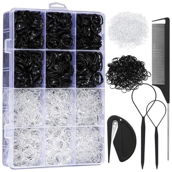 Girls Hair Braiding Kit, Complete Styling Tool Set with Colorful Elastic Bands, Rat Tail Comb, Teasing Brush, Loop Tools, Hair-Safe Band Remover, Precision Parting Combs for Kids Braids Ponytails