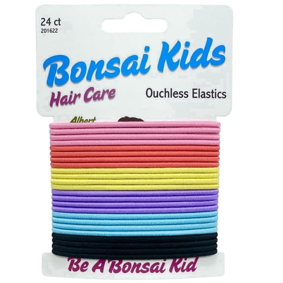 Girls Ouchless Hair Elastics, Pain-Free and Damage-Free, 24 Count