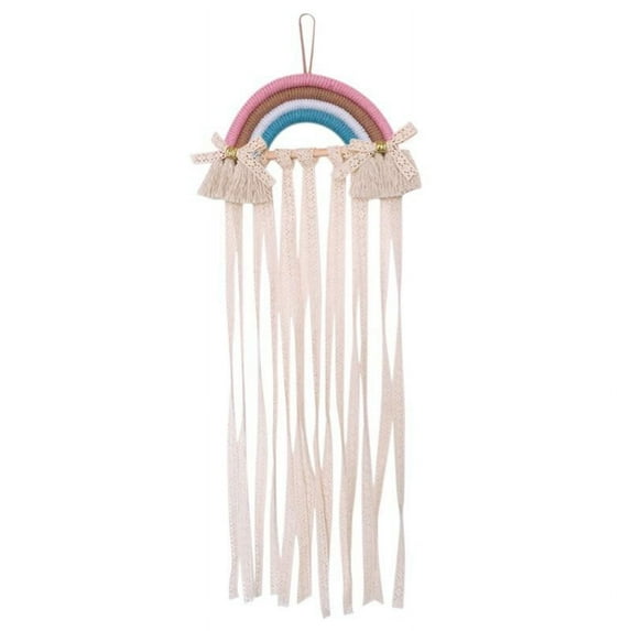 Girls Hairband Storage Belt Barrette Organizer,Hair Clips Storage Hair Holder DIY Rainbow Decoration Wall Hanging