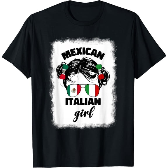 Girls Half Mexican And Italian Mexico Italy Flag Kids Girl T-Shirt