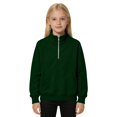 thumbnail image 1 of Girls Half Zip Pullover Sweatshirt Long Sleeve Workout Shirts Fall Clothes Boys Gilrs Mock Neck Athletic Tops Lightweight Fleece Quarter Zip Pullover Kids Teens Sportswear for Golf Yoga Tennis, 1 of 9