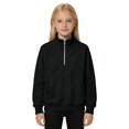 thumbnail image 1 of Girls Half Zip Pullover Sweatshirt Long Sleeve Workout Shirts Fall Clothes Boys Gilrs Mock Neck Athletic Tops Lightweight Fleece Quarter Zip Pullover Kids Teens Sportswear for Golf Yoga Tennis, 1 of 9