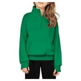 thumbnail image 1 of Girls Half Zip Sweatshirt Fleece Quarter Zip Pullover Sweatshirts with Thumb Hole Fall Clothes for Teen Girls, 1 of 3