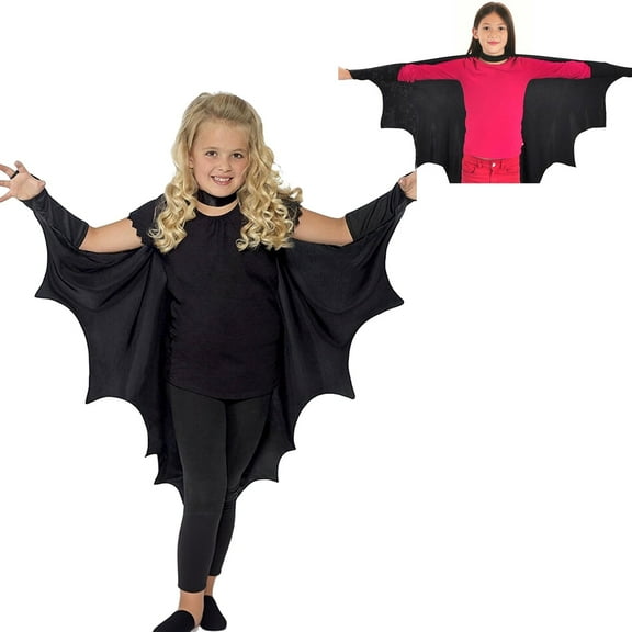 Girls Halloween Bat Cape Party Dress Up Accessory