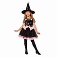 thumbnail image 1 of Girls Halloween Black Cat Witch , Sparkle Tutu Dress with Witch Hat, Kids Cosplay Outfit for Trick or Treat Party, 4-12 Years, 1 of 5