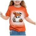 thumbnail image 1 of Girls Halloween Cute Printed Round Neck Short Sleeve Casual Tee Shirt Top for Children, 1 of 4