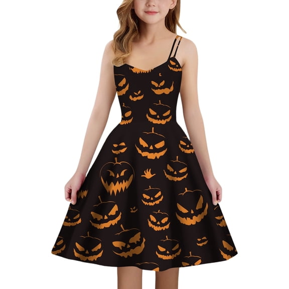 Girls Halloween Dress A Line Strapless Party Gown With Back Elastic Zipper For Festive Occasions And Dance Events Age 5 14 Years