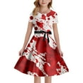 thumbnail image 1 of Girls Halloween Dress Short Sleeve Tiered Swing A-Line Pumpkin Ghost Printed Dress For Girls Spring Dresses For Girls Dresses For Toddler Girls 13-14 Years, 1 of 5