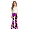 thumbnail image 1 of Girls Halloween Funny Printed Flared Pants For Toddlers Kids Cute Bootcut Leggings Soft Stretchy, 1 of 4