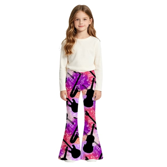 Girls Halloween Funny Printed Flared Pants For Toddlers Kids Cute Bootcut Leggings Soft Stretchy