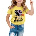 thumbnail image 1 of Girls Halloween Graphic Shirt Short Sleeve Tee Crewneck Cute Party Shirt for Toddler Youth, 1 of 4