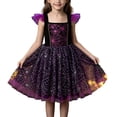 thumbnail image 1 of Girls Halloween Princess Dress Witch Glitter Butterfly Mesh Tutu Soft Mesh Puff Short Sleeve Cosplay Costume For Girls 3-8 Years Old, 1 of 5