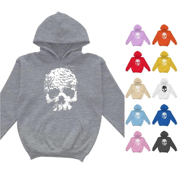 Girls Halloween Print Hoodie Long Sleeve Casual Pullover Top For Kids