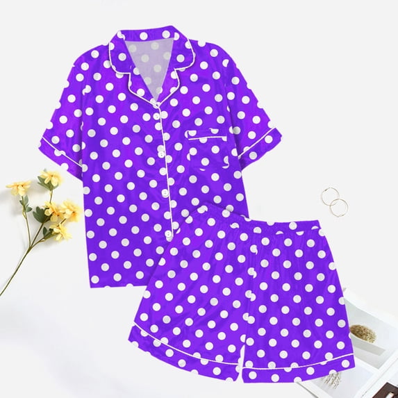 Girls Halloween Printed Pajama Set with Button Collar Short Sleeve Top and Comfy Shorts for Festive Sleepwear Sleepwear Long/Short Sleeve Jammies for Kids Button-Down Nightwear Loungewear