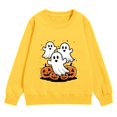 thumbnail image 1 of Girls Halloween Pumpkin Ghost Sweatshirts Oversized Cute Cotton Sweater.Teen Kids Long Sleeve Crew Neck Pullover Tops Trendy Casual Comfortable Ribbed Cuffs Hoodies, 1 of 7