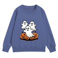thumbnail image 1 of Girls Halloween Pumpkin Ghost Sweatshirts Oversized Cute Cotton Sweater.Teen Kids Long Sleeve Crew Neck Pullover Tops Trendy Casual Comfortable Ribbed Cuffs Hoodies, 1 of 7