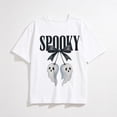 thumbnail image 1 of Girls Halloween Shirt with Spooky Bow and Two Ghosts Graphic, Short Sleeve, 1 of 6