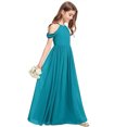 thumbnail image 1 of Girls Halter Chiffon Performance Dress, Light Blue Sleeveless Long Gown for Piano Violin Recital, 1 of 5