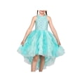 thumbnail image 1 of Sunny Fashion Girls Halter Dress Turquoise Ruffle Tiered Mermaid Sequin Pageant Tulle 7 Years, 1 of 8