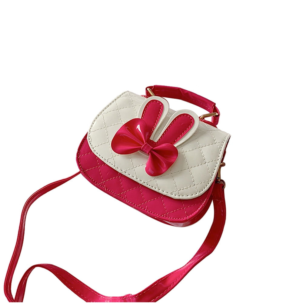 Girls Handbags Mini Shoulder Bag Little Girls Crossbody Bag Purse Rabbit Design Chain Messenger Bag for Girls Kids Toddler Teens Rose