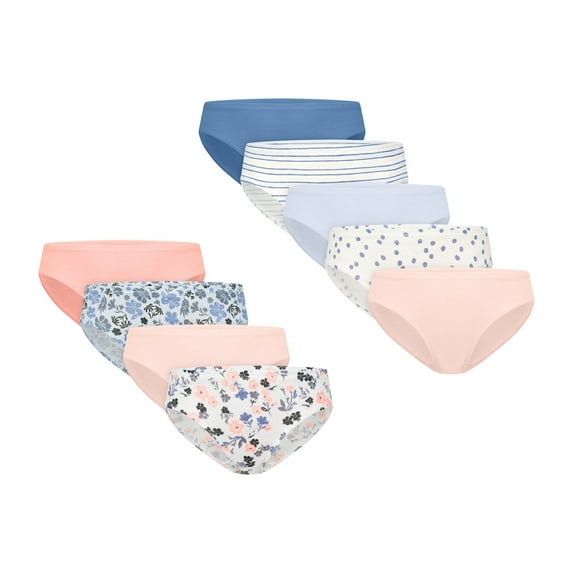 Girls Hanes® 8+1 Bonus Pack Ultimate Pure Comfort Organic Cotton Hipsters Underwear Color: Assorted Size: 6