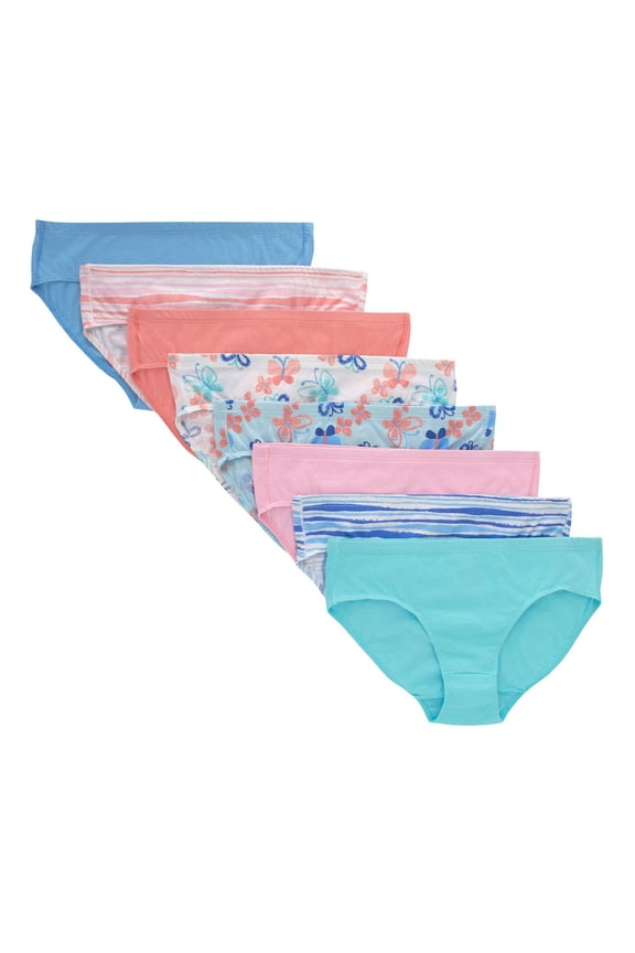 Hanes Ultimate Pure Comfort 8-Pack Girls' Organic Cotton Hipster Underwear Color: Multi Color Size: 10