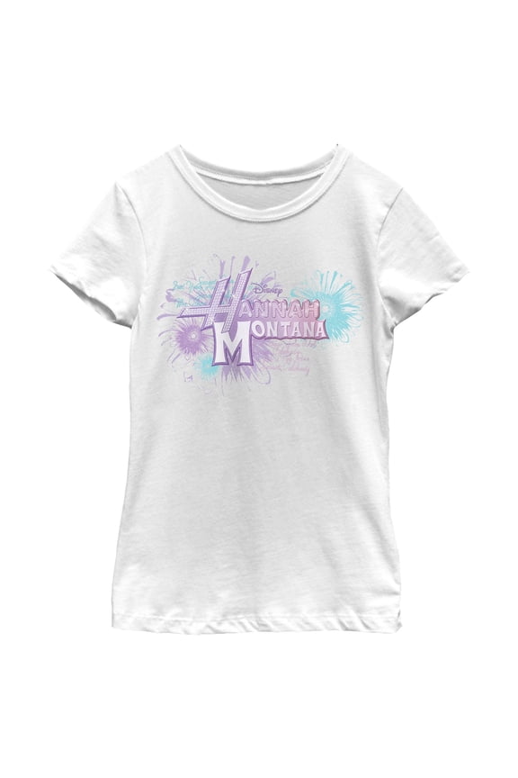 Girls Hannah Montana Floral Logo T Shirt