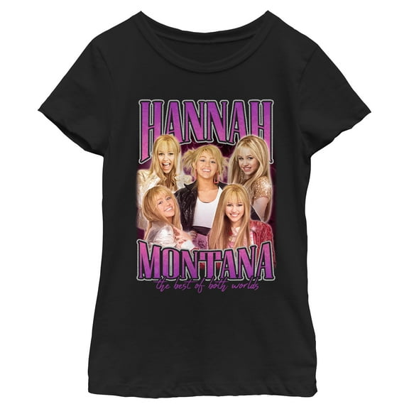 Girls Hannah Montana Pop Star Montage T Shirt