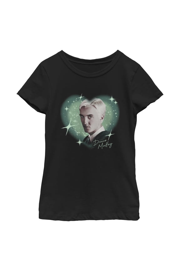 Girls Harry Potter Draco Malfoy Green Heart T Shirt