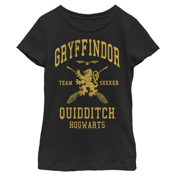 Girls Harry Potter Gryffindor Quidditch Gold Team Seeker T Shirt