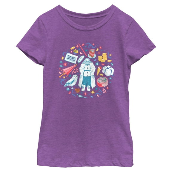 Girls Harry Potter Hagrid And Hedwig Doodles T Shirt