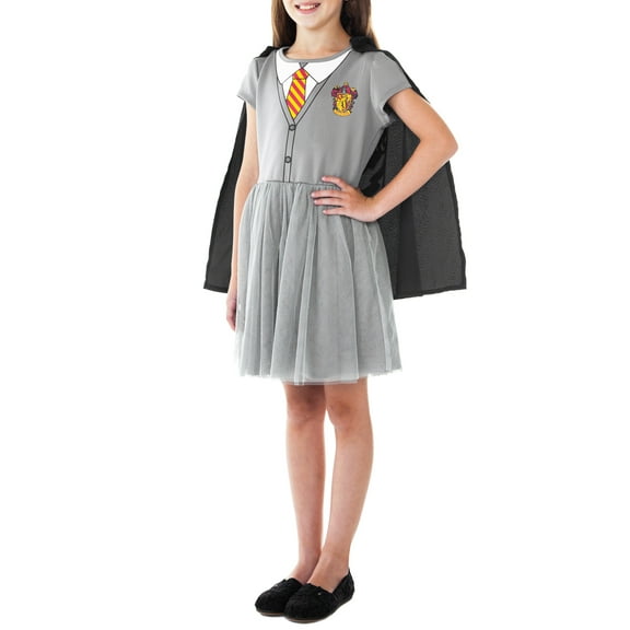 Girls Harry Potter Hermione Costume Dress Hood Cape Cosplay Dress Up (XS Only)