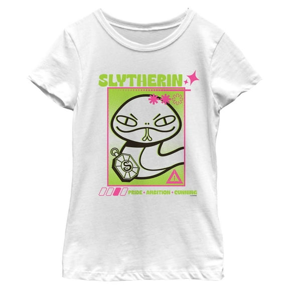 Girls Harry Potter Slytherin Snake Stats T Shirt
