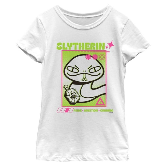 Girls Harry Potter Slytherin Snake Stats T Shirt