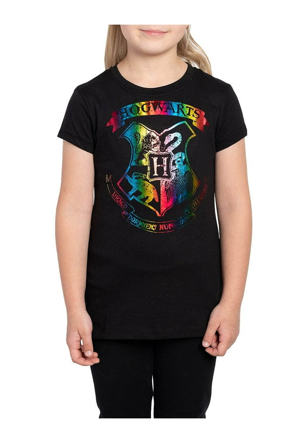 Girls Harry Potter T-Shirt Hogwarts Shimmery Halloween Costume Tee (Size XS Only)