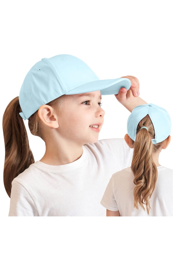 Girls Hats for Kids Ages 4-8 Little Girls Criss Cross Ponytail Hat Toddler Reflective Baseball Cap Kids Quick Dry Summer Sports Hats Age 3-8 Toddler Baseball Hat Caps