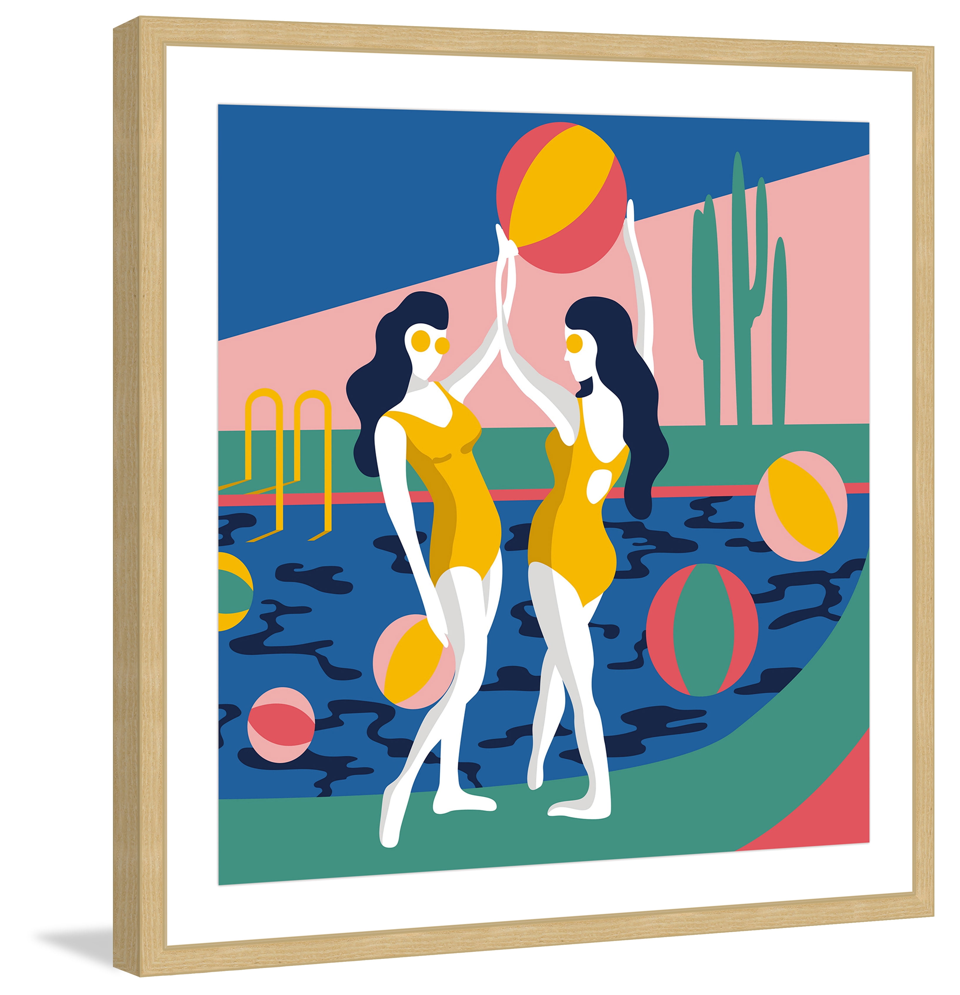 Girls Having Fun Ii Framed Painting Art Print, 24.00" x 1.50"